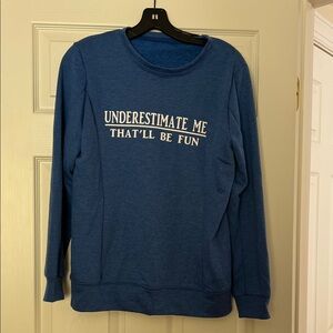 Blue Men's Sweater with Slogan